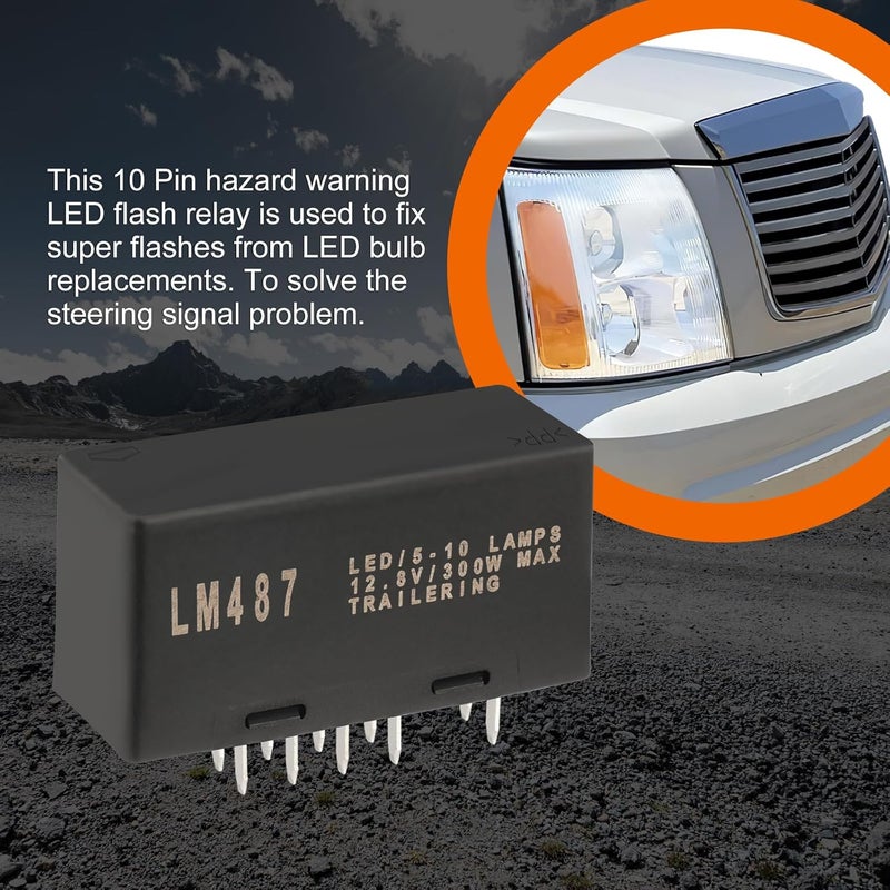 ISINFLASH Flasher Relay for Led Warning and Turn Signal Fix Hyper Flash Module Blinker Relay for Chevy Silverado Avalanche GMC Sierra Yukon Trucks 2003-2006, LM487 10383321 15231201 - Image 3